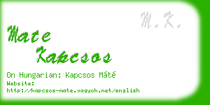 mate kapcsos business card